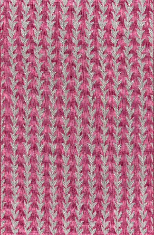 Momeni Novogratz Villa VI-02 Machine Made Contemporary Striped Indoor/Outdoor Area Rug Fuschia 9'3" x 12'6" VILLAVI-02FUS93C6