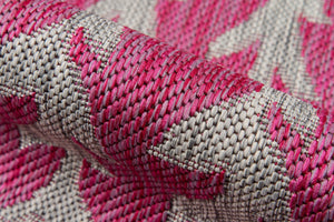 Momeni Novogratz Villa VI-02 Machine Made Contemporary Striped Indoor/Outdoor Area Rug Fuschia 9'3" x 12'6" VILLAVI-02FUS93C6