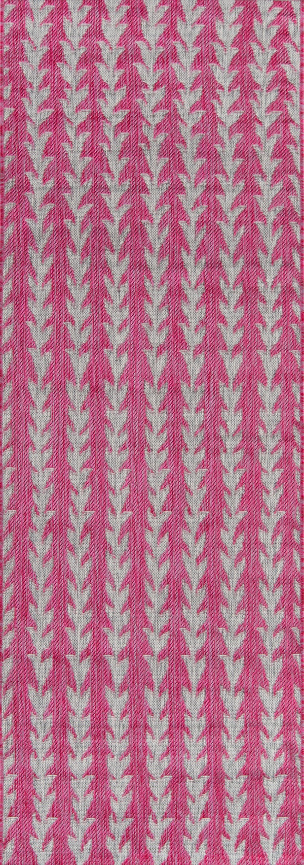 Momeni Novogratz Villa VI-02 Machine Made Contemporary Striped Indoor/Outdoor Area Rug Fuschia 9'3" x 12'6" VILLAVI-02FUS93C6