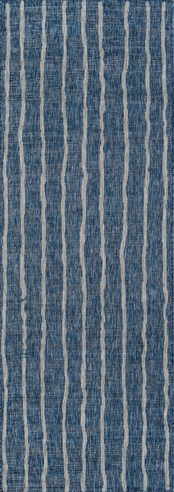 Momeni Novogratz Villa VI-03 Machine Made Contemporary Striped Indoor/Outdoor Area Rug Blue 9'3" x 12'6" VILLAVI-03BLU93C6