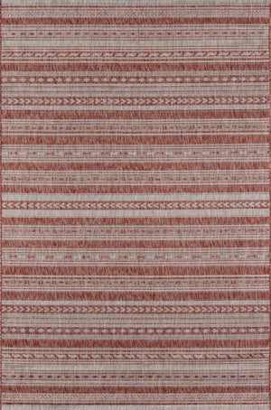 Momeni Novogratz Villa VI-04 Machine Made Contemporary Striped Indoor/Outdoor Area Rug Copper 9'3" x 12'6" VILLAVI-04COP93C6