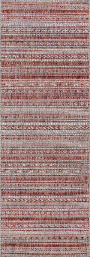 Momeni Novogratz Villa VI-04 Machine Made Contemporary Striped Indoor/Outdoor Area Rug Copper 9'3" x 12'6" VILLAVI-04COP93C6