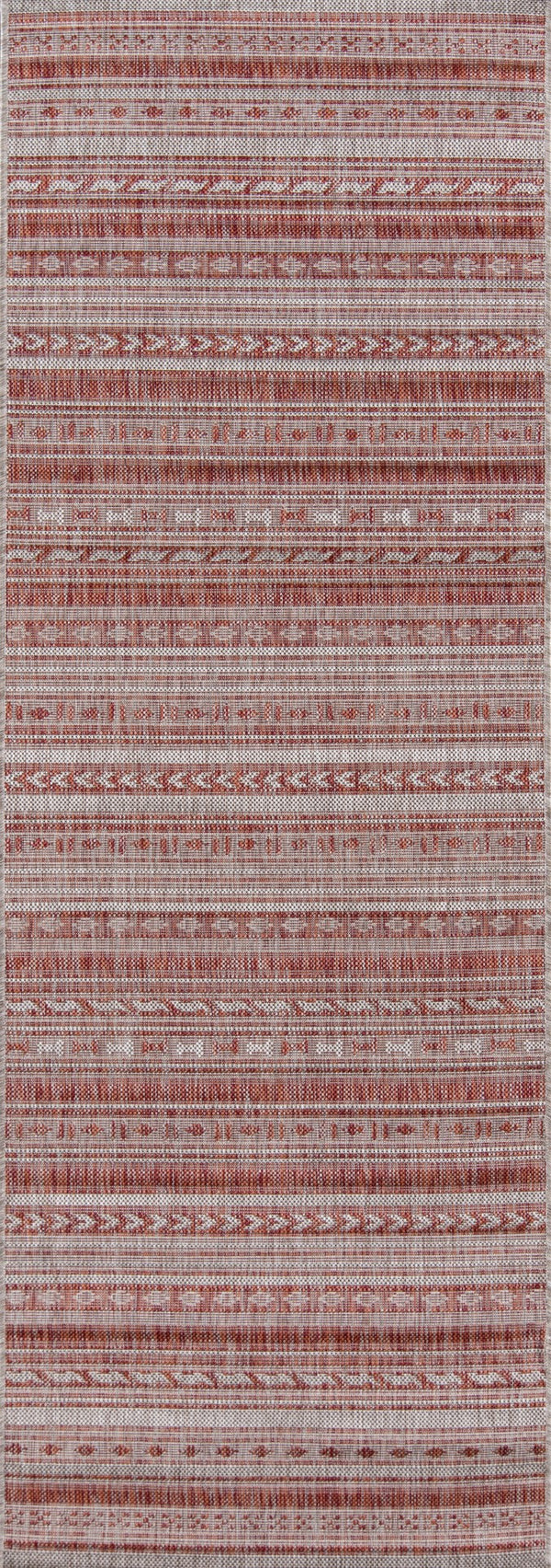 Momeni Novogratz Villa VI-04 Machine Made Contemporary Striped Indoor/Outdoor Area Rug Copper 9'3" x 12'6" VILLAVI-04COP93C6