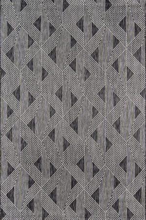 Momeni Novogratz Villa VI-06 Machine Made Contemporary Geometric Indoor/Outdoor Area Rug Charcoal 9'3" x 12'6" VILLAVI-06CHR93C6
