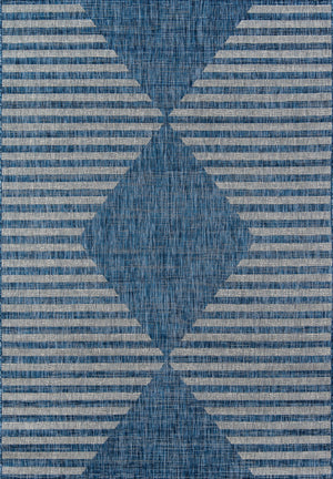 Momeni Novogratz Villa VI-07 Machine Made Contemporary Geometric Indoor/Outdoor Area Rug Blue 9'3" x 12'6" VILLAVI-07BLU93C6
