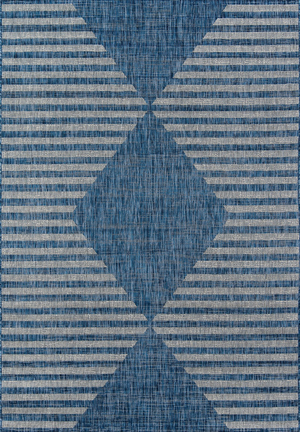 Momeni Novogratz Villa VI-07 Machine Made Contemporary Geometric Indoor/Outdoor Area Rug Blue 9'3" x 12'6" VILLAVI-07BLU93C6