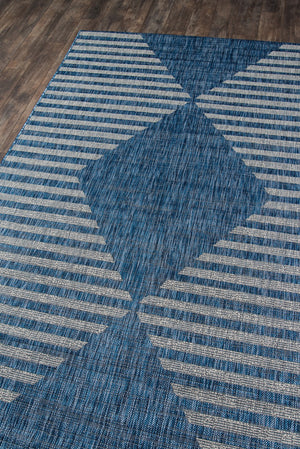 Momeni Novogratz Villa VI-07 Machine Made Contemporary Geometric Indoor/Outdoor Area Rug Blue 9'3" x 12'6" VILLAVI-07BLU93C6
