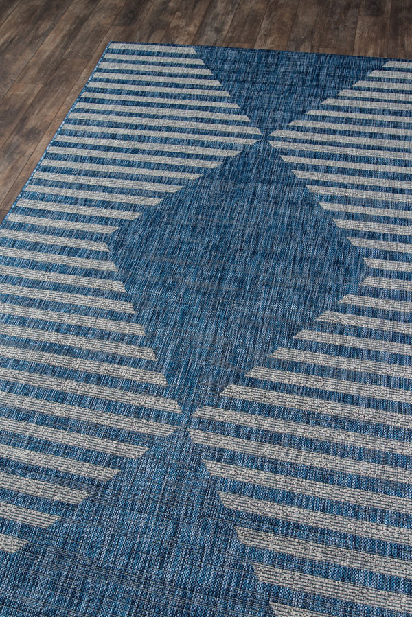Momeni Novogratz Villa VI-07 Machine Made Contemporary Geometric Indoor/Outdoor Area Rug Blue 9'3" x 12'6" VILLAVI-07BLU93C6