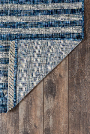 Momeni Novogratz Villa VI-07 Machine Made Contemporary Geometric Indoor/Outdoor Area Rug Blue 9'3" x 12'6" VILLAVI-07BLU93C6