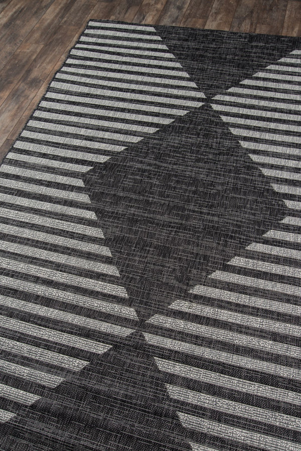 Momeni Novogratz Villa VI-07 Machine Made Contemporary Geometric Indoor/Outdoor Area Rug Charcoal 9'3" x 12'6" VILLAVI-07CHR93C6