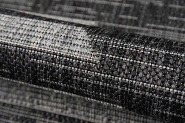 Momeni Novogratz Villa VI-07 Machine Made Contemporary Geometric Indoor/Outdoor Area Rug Charcoal 9'3" x 12'6" VILLAVI-07CHR93C6