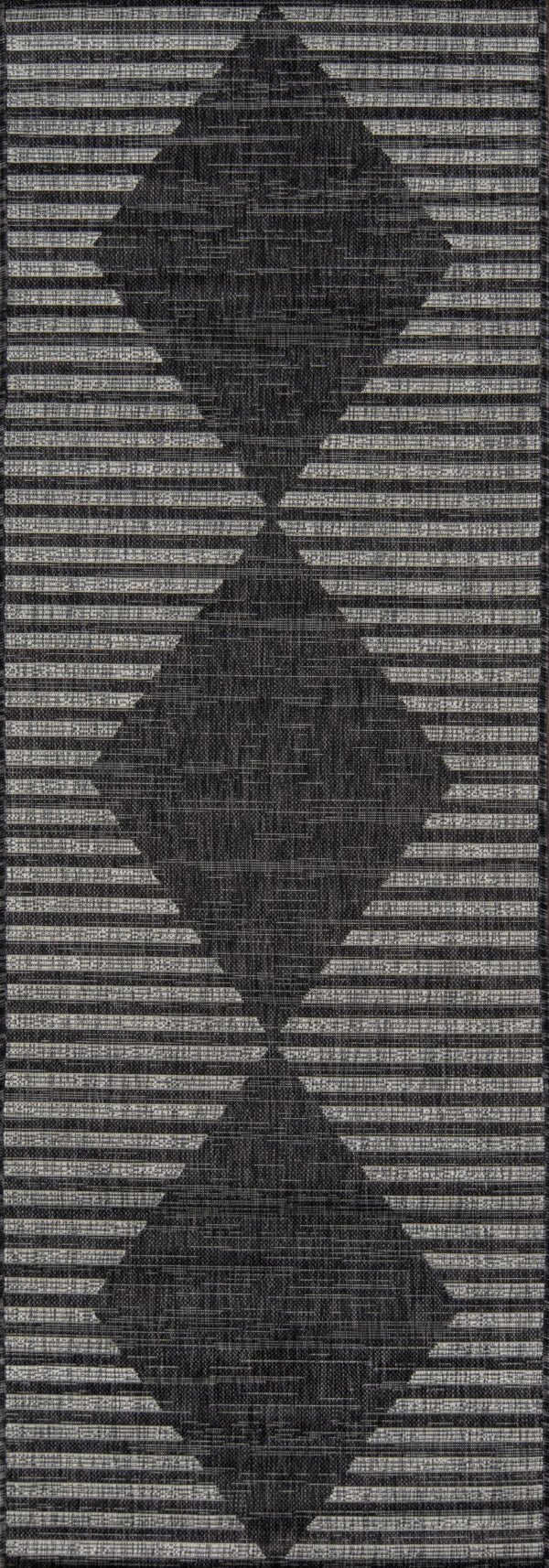 Momeni Novogratz Villa VI-07 Machine Made Contemporary Geometric Indoor/Outdoor Area Rug Charcoal 9'3" x 12'6" VILLAVI-07CHR93C6