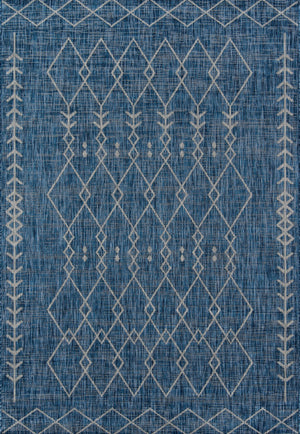 Momeni Novogratz Villa VI-08 Machine Made Contemporary Geometric Indoor/Outdoor Area Rug Blue 9'3" x 12'6" VILLAVI-08BLU93C6