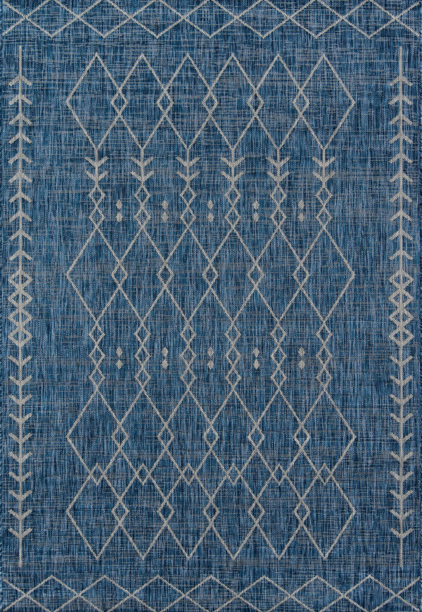 Momeni Novogratz Villa VI-08 Machine Made Contemporary Geometric Indoor/Outdoor Area Rug Blue 9'3" x 12'6" VILLAVI-08BLU93C6