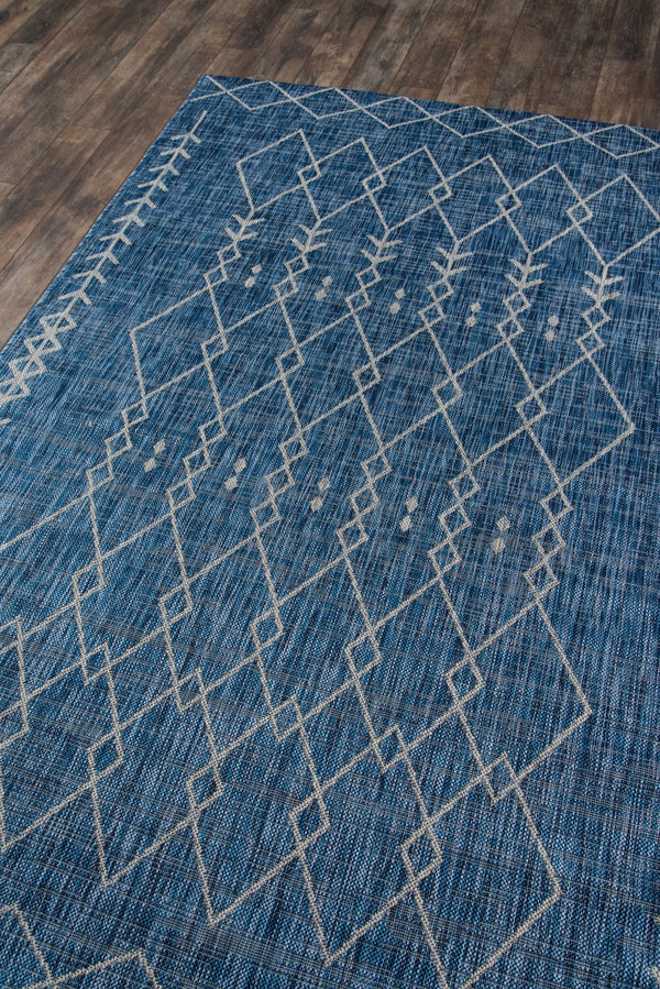 Momeni Novogratz Villa VI-08 Machine Made Contemporary Geometric Indoor/Outdoor Area Rug Blue 9'3" x 12'6" VILLAVI-08BLU93C6
