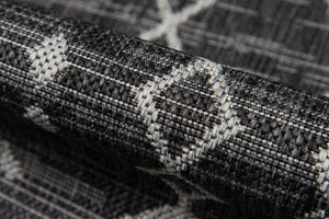 Momeni Novogratz Villa VI-08 Machine Made Contemporary Geometric Indoor/Outdoor Area Rug Charcoal 9'3" x 12'6" VILLAVI-08CHR93C6