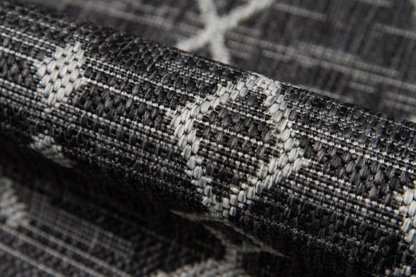 Momeni Novogratz Villa VI-08 Machine Made Contemporary Geometric Indoor/Outdoor Area Rug Charcoal 9'3" x 12'6" VILLAVI-08CHR93C6