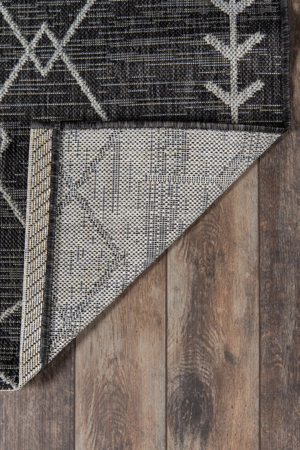 Momeni Novogratz Villa VI-08 Machine Made Contemporary Geometric Indoor/Outdoor Area Rug Charcoal 9'3" x 12'6" VILLAVI-08CHR93C6