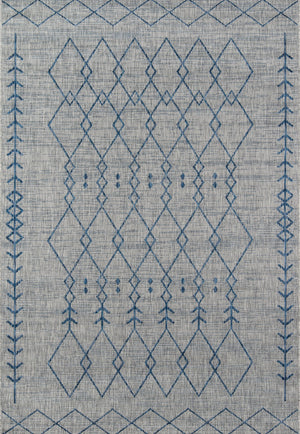 Momeni Novogratz Villa VI-08 Machine Made Contemporary Geometric Indoor/Outdoor Area Rug Grey 9'3" x 12'6" VILLAVI-08GRY93C6