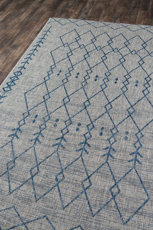 Momeni Novogratz Villa VI-08 Machine Made Contemporary Geometric Indoor/Outdoor Area Rug Grey 9'3" x 12'6" VILLAVI-08GRY93C6