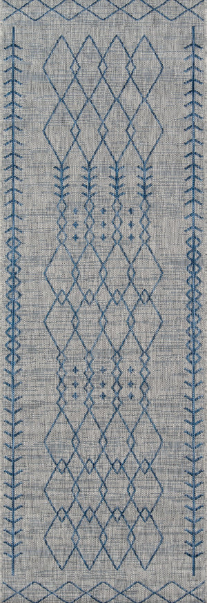 Momeni Novogratz Villa VI-08 Machine Made Contemporary Geometric Indoor/Outdoor Area Rug Grey 9'3" x 12'6" VILLAVI-08GRY93C6