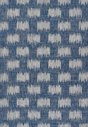 Momeni Novogratz Villa VI-12 Machine Made Transitional Geometric Indoor/Outdoor Area Rug Blue 9'3" x 12'6" VILLAVI-12BLU93C6