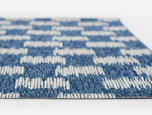 Momeni Novogratz Villa VI-12 Machine Made Transitional Geometric Indoor/Outdoor Area Rug Blue 9'3" x 12'6" VILLAVI-12BLU93C6