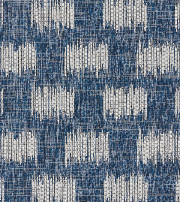 Momeni Novogratz Villa VI-12 Machine Made Transitional Geometric Indoor/Outdoor Area Rug Blue 9'3" x 12'6" VILLAVI-12BLU93C6