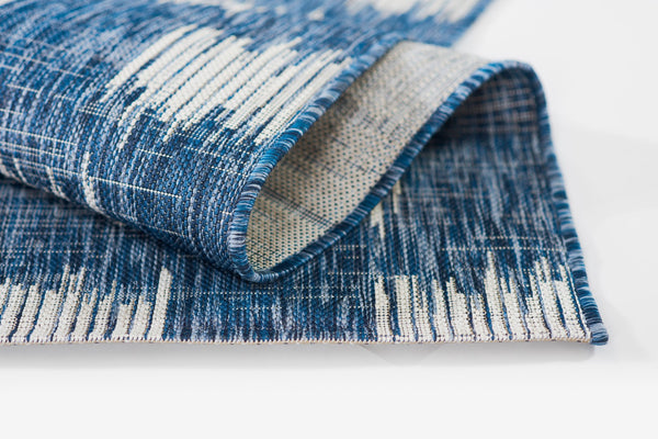 Momeni Novogratz Villa VI-12 Machine Made Transitional Geometric Indoor/Outdoor Area Rug Blue 9'3" x 12'6" VILLAVI-12BLU93C6