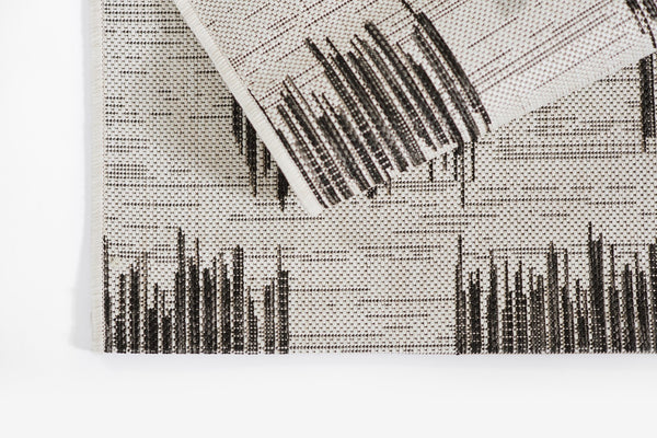 Momeni Novogratz Villa VI-12 Machine Made Transitional Geometric Indoor/Outdoor Area Rug Ivory 9'3" x 12'6" VILLAVI-12IVY93C6