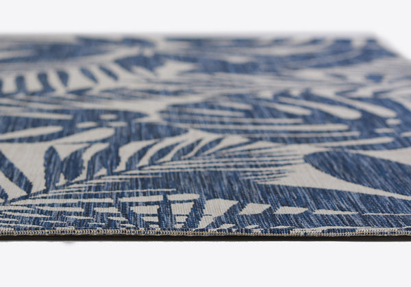 Momeni Novogratz Villa VI-13 Machine Made Transitional Floral Indoor/Outdoor Area Rug Blue 9'3" x 12'6" VILLAVI-13BLU93C6