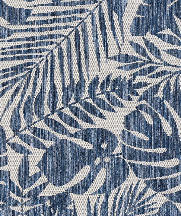 Momeni Novogratz Villa VI-13 Machine Made Transitional Floral Indoor/Outdoor Area Rug Blue 9'3" x 12'6" VILLAVI-13BLU93C6