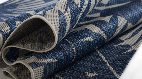 Momeni Novogratz Villa VI-13 Machine Made Transitional Floral Indoor/Outdoor Area Rug Blue 9'3" x 12'6" VILLAVI-13BLU93C6