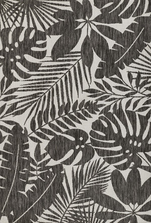 Momeni Novogratz Villa VI-13 Machine Made Transitional Floral Indoor/Outdoor Area Rug Charcoal 9'3" x 12'6" VILLAVI-13CHR93C6