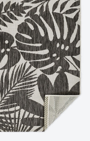 Momeni Novogratz Villa VI-13 Machine Made Transitional Floral Indoor/Outdoor Area Rug Charcoal 9'3" x 12'6" VILLAVI-13CHR93C6