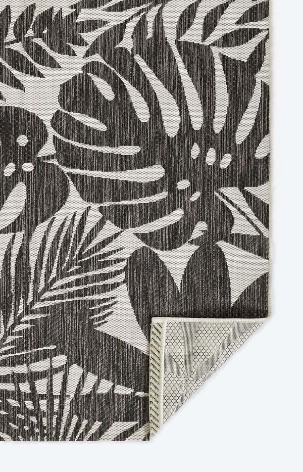 Momeni Novogratz Villa VI-13 Machine Made Transitional Floral Indoor/Outdoor Area Rug Charcoal 9'3" x 12'6" VILLAVI-13CHR93C6