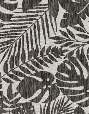 Momeni Novogratz Villa VI-13 Machine Made Transitional Floral Indoor/Outdoor Area Rug Charcoal 9'3" x 12'6" VILLAVI-13CHR93C6