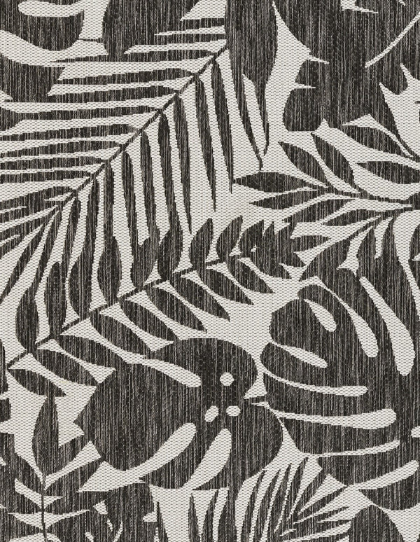 Momeni Novogratz Villa VI-13 Machine Made Transitional Floral Indoor/Outdoor Area Rug Charcoal 9'3" x 12'6" VILLAVI-13CHR93C6