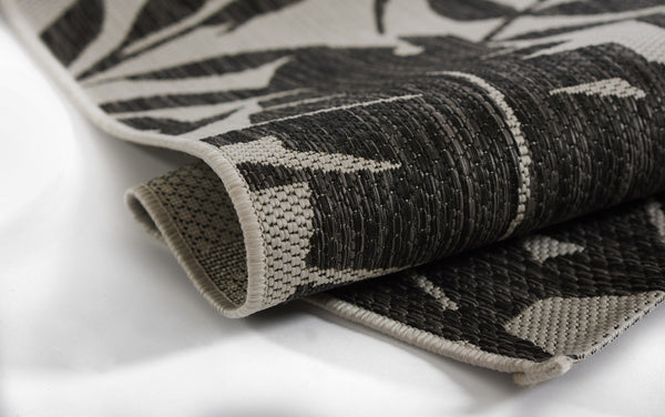 Momeni Novogratz Villa VI-13 Machine Made Transitional Floral Indoor/Outdoor Area Rug Charcoal 9'3" x 12'6" VILLAVI-13CHR93C6