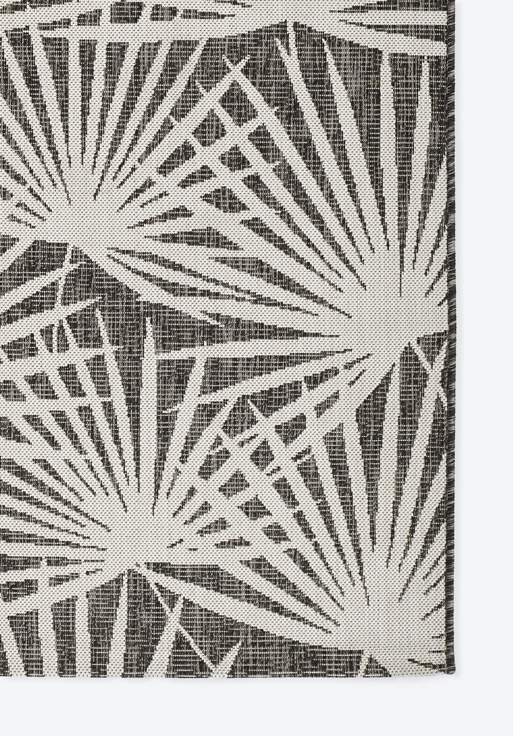 Momeni Novogratz Villa VI-14 Machine Made Transitional Leaves Indoor/Outdoor Area Rug Charcoal 9'3" x 12'6" VILLAVI-14CHR93C6