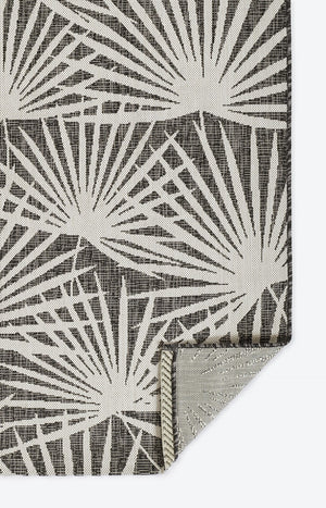 Momeni Novogratz Villa VI-14 Machine Made Transitional Leaves Indoor/Outdoor Area Rug Charcoal 9'3" x 12'6" VILLAVI-14CHR93C6
