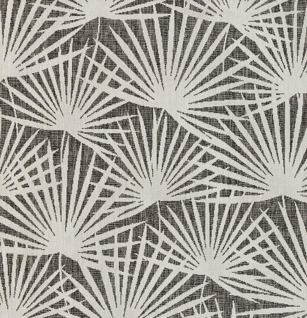 Momeni Novogratz Villa VI-14 Machine Made Transitional Leaves Indoor/Outdoor Area Rug Charcoal 9'3" x 12'6" VILLAVI-14CHR93C6