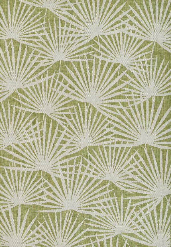 Momeni Novogratz Villa VI-14 Machine Made Transitional Leaves Indoor/Outdoor Area Rug Green 9'3" x 12'6" VILLAVI-14GRN93C6