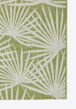 Momeni Novogratz Villa VI-14 Machine Made Transitional Leaves Indoor/Outdoor Area Rug Green 9'3" x 12'6" VILLAVI-14GRN93C6