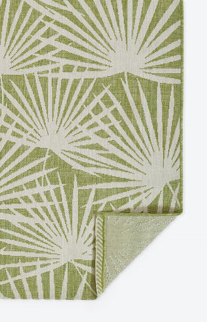Momeni Novogratz Villa VI-14 Machine Made Transitional Leaves Indoor/Outdoor Area Rug Green 9'3" x 12'6" VILLAVI-14GRN93C6