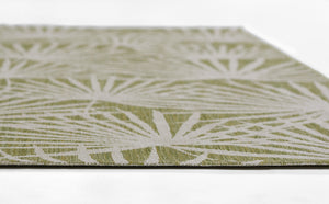 Momeni Novogratz Villa VI-14 Machine Made Transitional Leaves Indoor/Outdoor Area Rug Green 9'3" x 12'6" VILLAVI-14GRN93C6