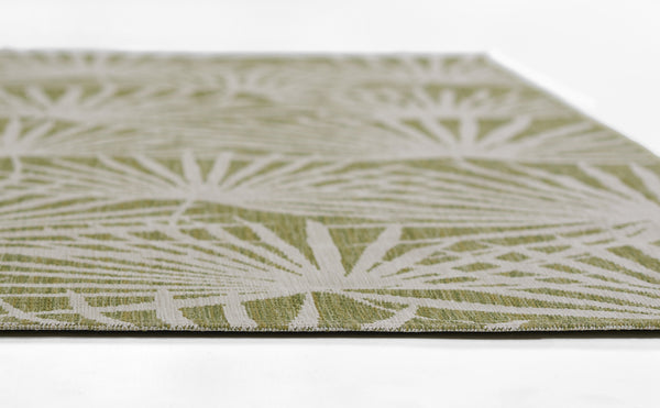 Momeni Novogratz Villa VI-14 Machine Made Transitional Leaves Indoor/Outdoor Area Rug Green 9'3" x 12'6" VILLAVI-14GRN93C6