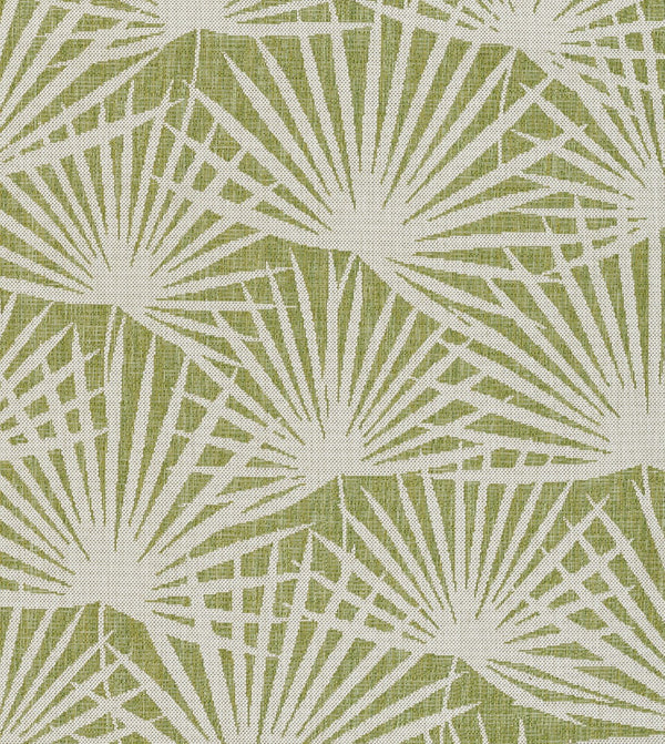 Momeni Novogratz Villa VI-14 Machine Made Transitional Leaves Indoor/Outdoor Area Rug Green 9'3" x 12'6" VILLAVI-14GRN93C6