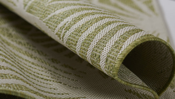 Momeni Novogratz Villa VI-14 Machine Made Transitional Leaves Indoor/Outdoor Area Rug Green 9'3" x 12'6" VILLAVI-14GRN93C6