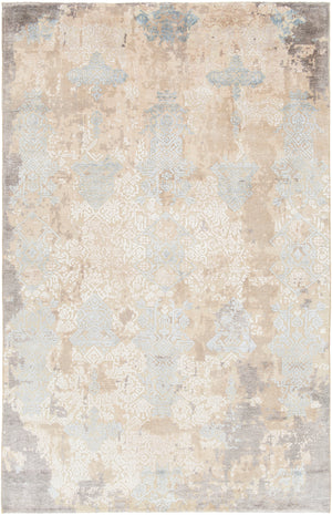 Chandra Rugs Vingel 65% Wool + 35% Viscose Hand-Knotted Traditional Rug Blue/Green/Beige 9' x 13'